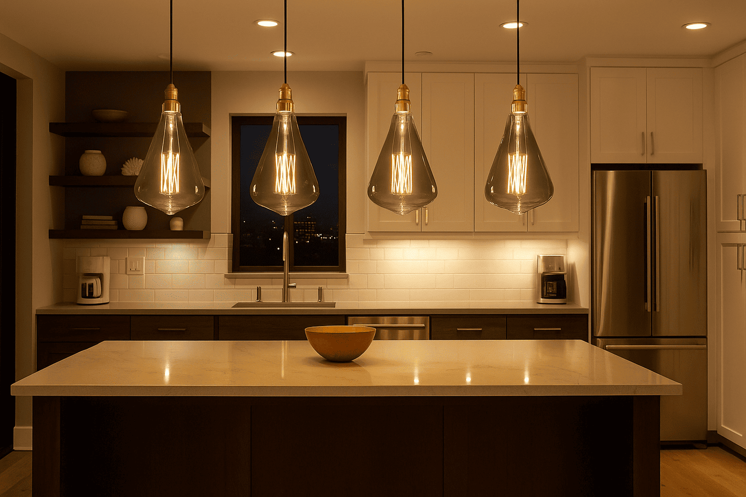 Vintage Edison LED Bulb ST164 – Smoke Glass – Warm Kitchen Elegance