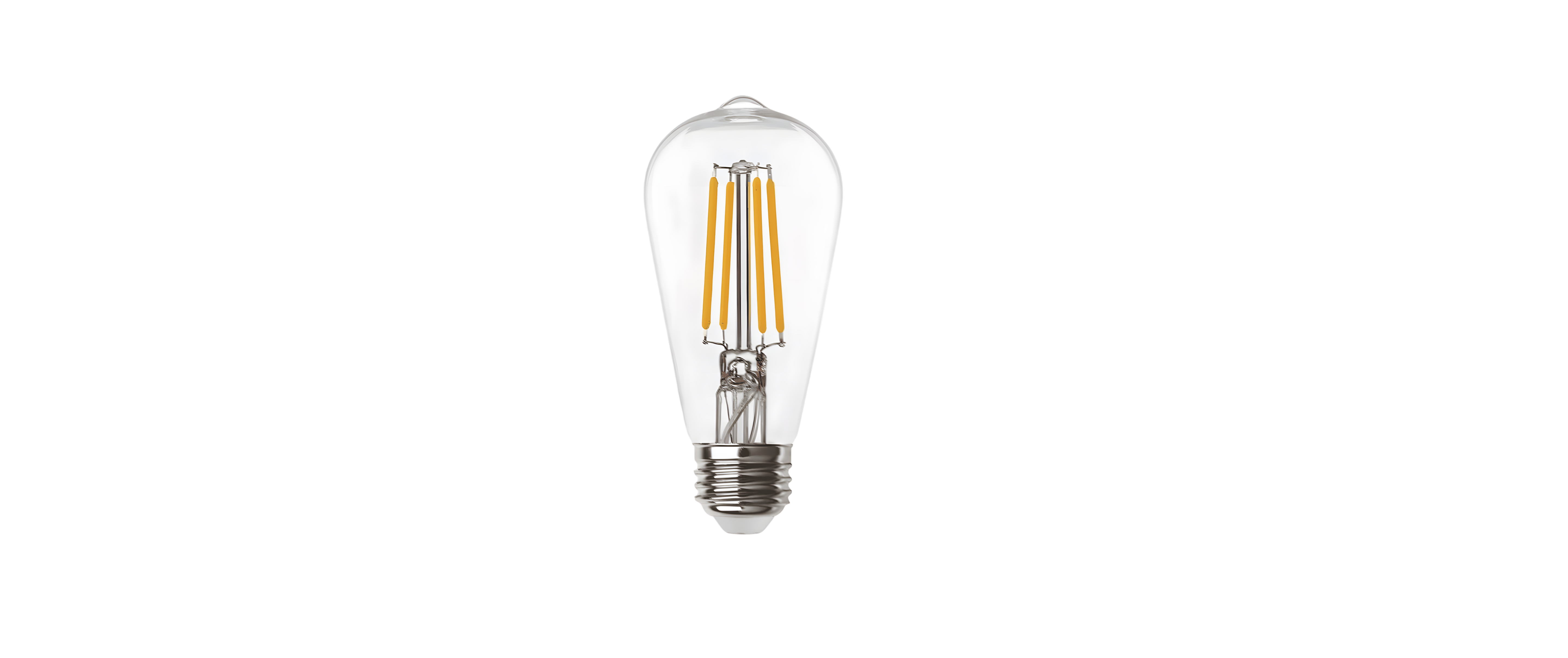 Vintage-style light bulb on a white background.
