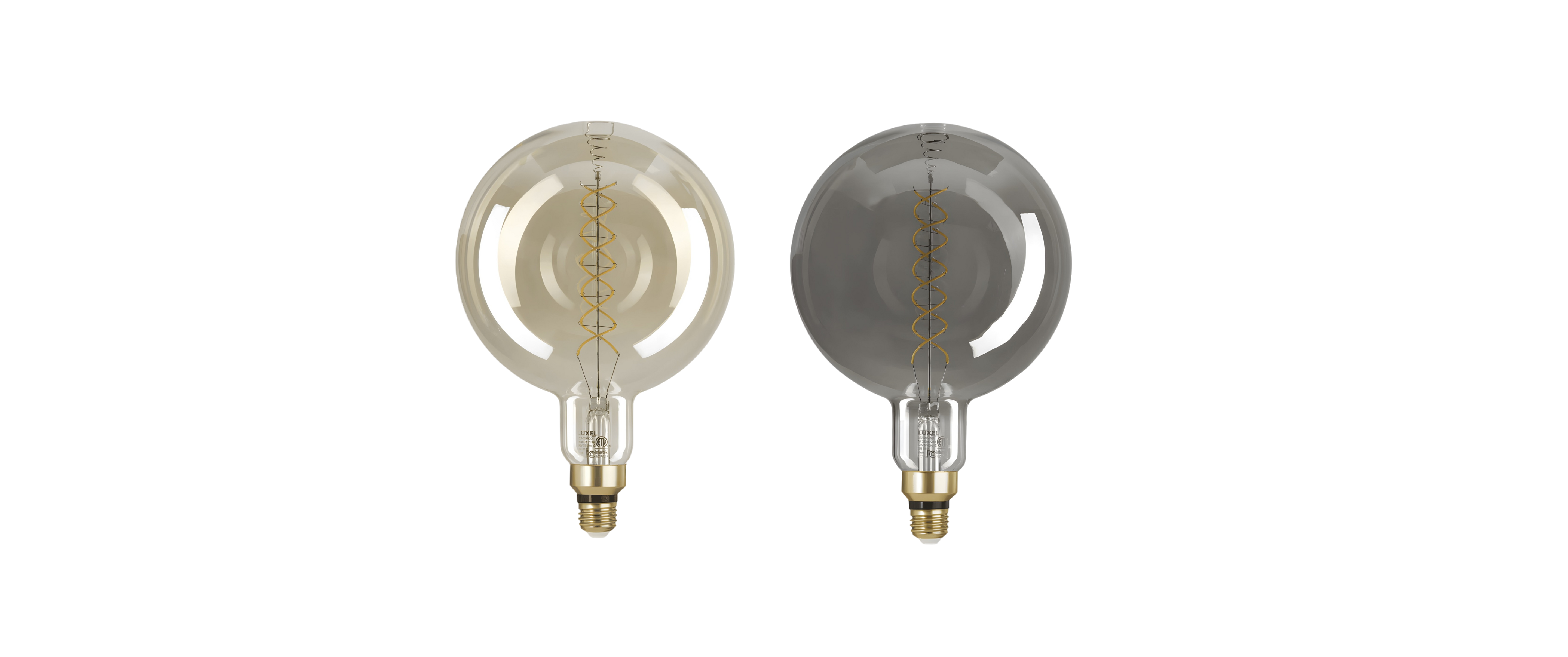 Vintage-style light bulb on a white background.