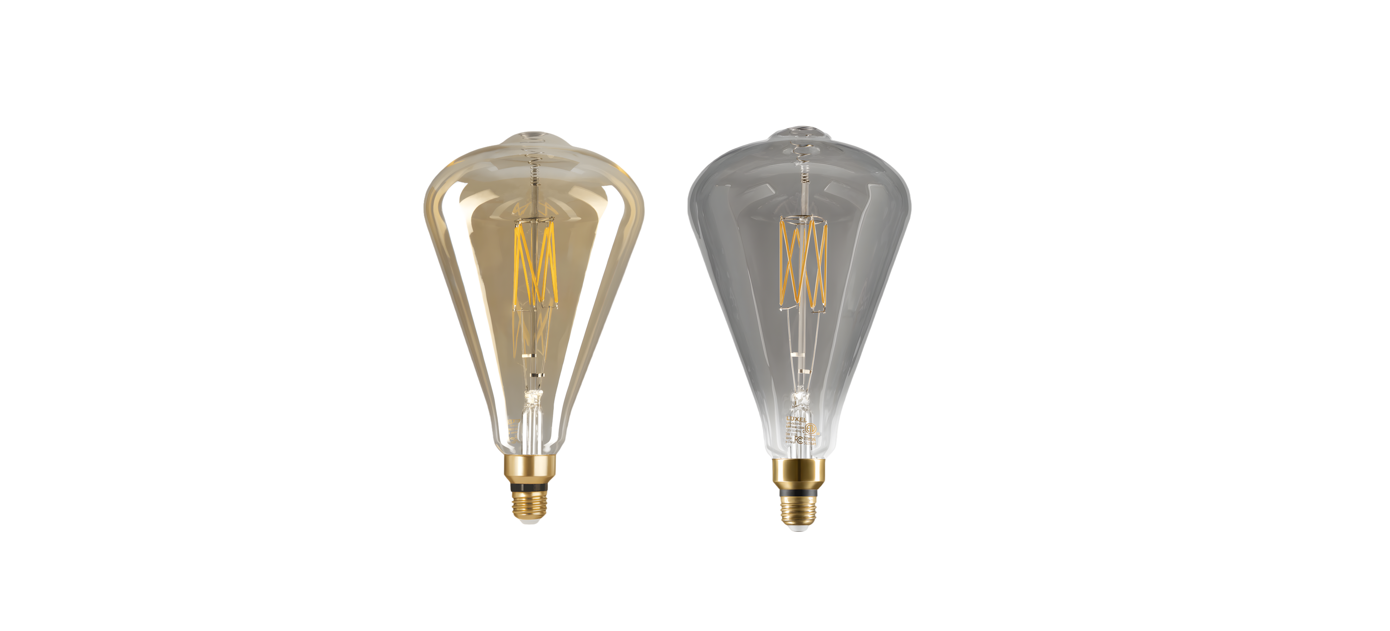 Vintage-style light bulb on a white background.