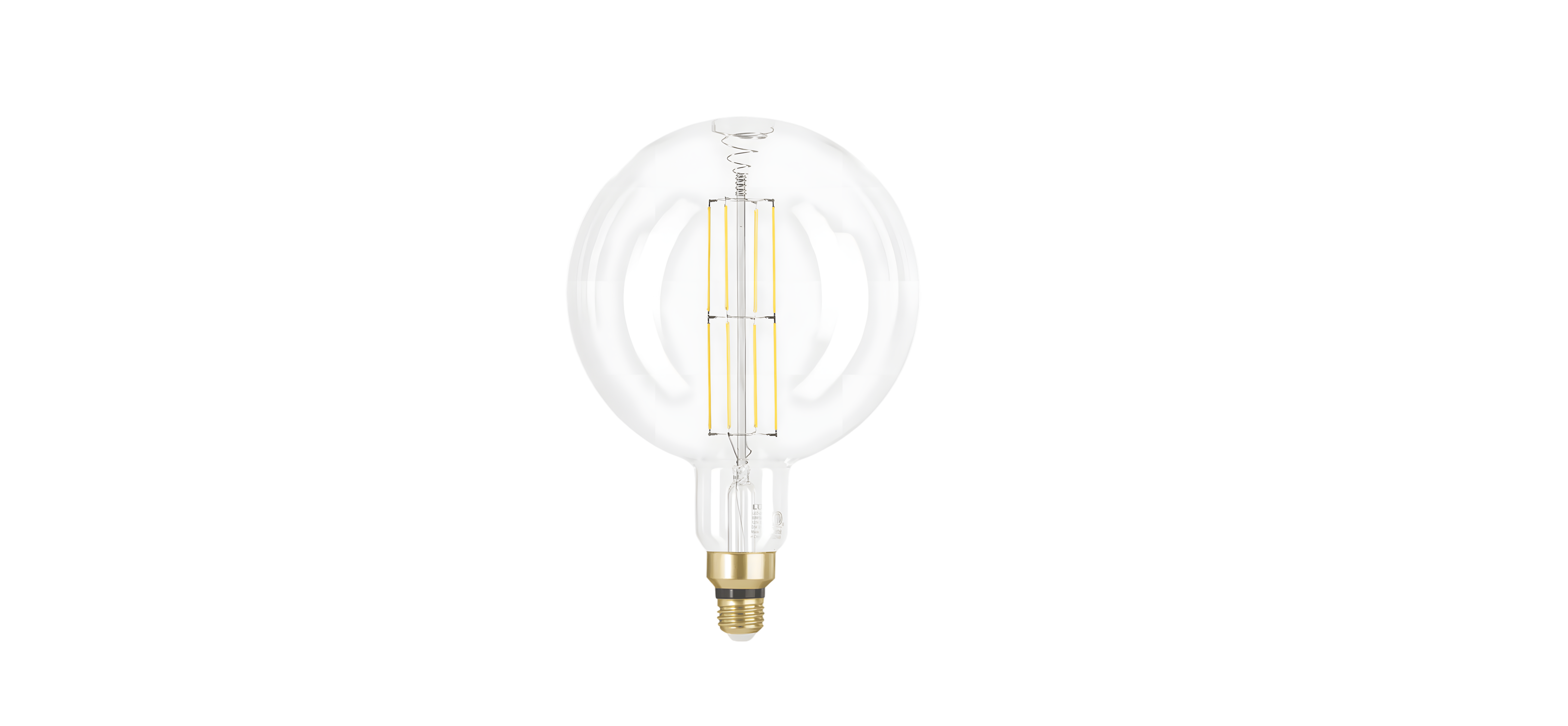 Vintage-style light bulb on a white background.