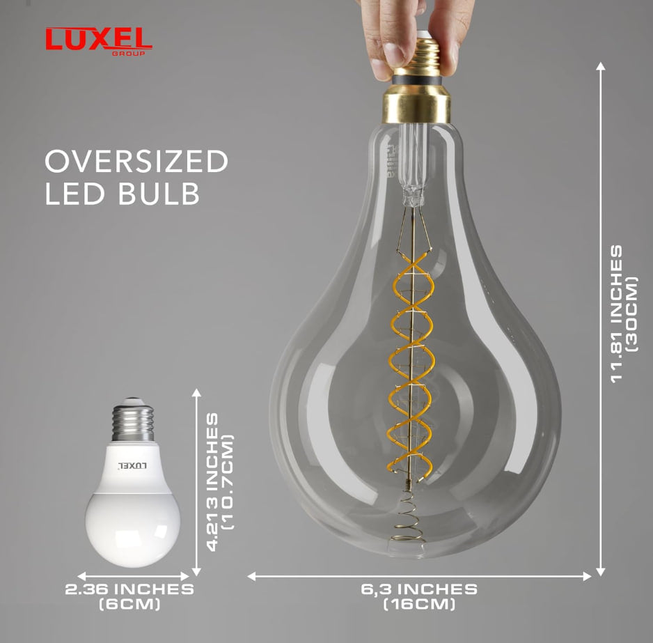Vintage Edison LED Bulb PS160 – 7W (40W Eq) – 2200K Warm – Dimmable – Smoke Glass