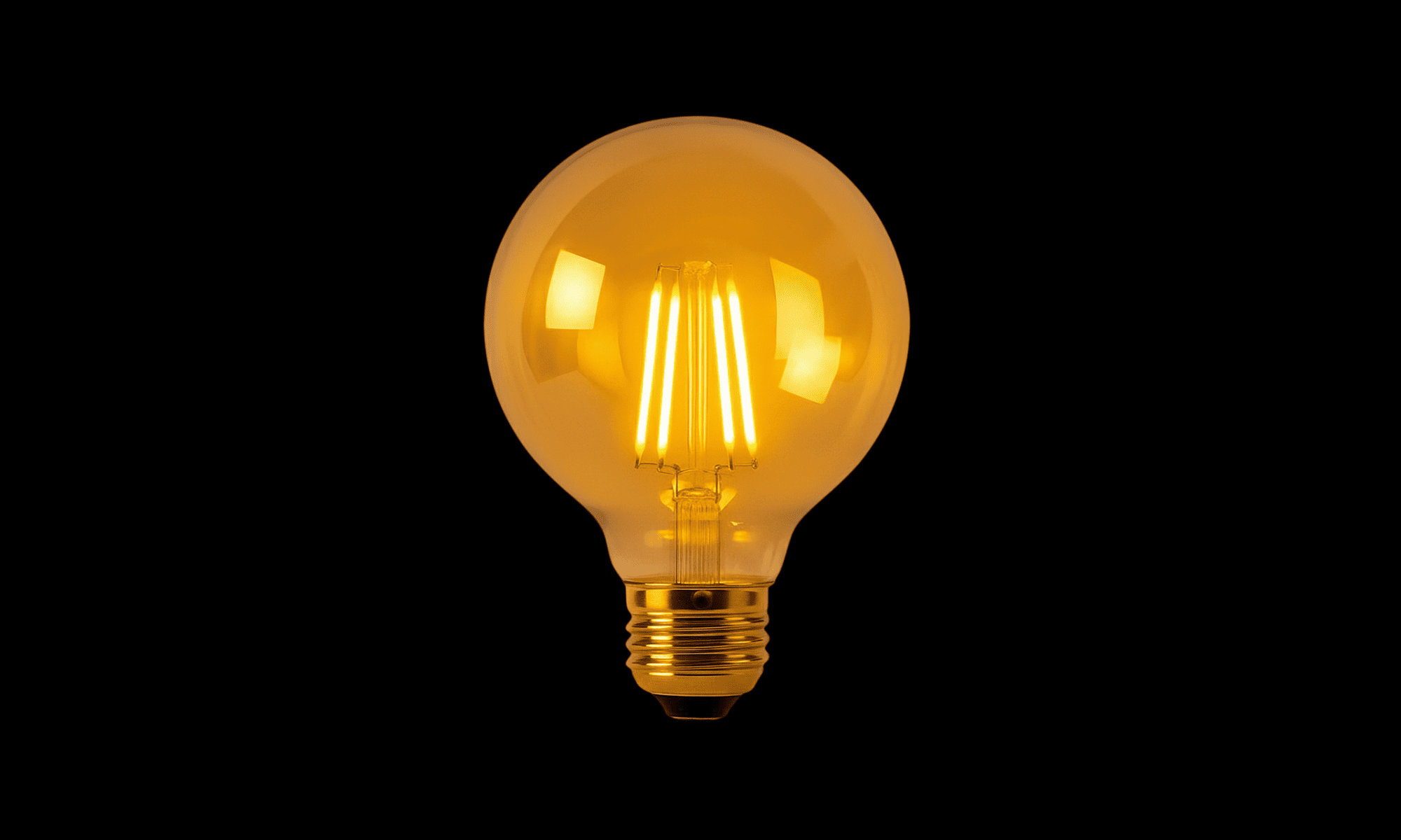 Light bulb on a black background
