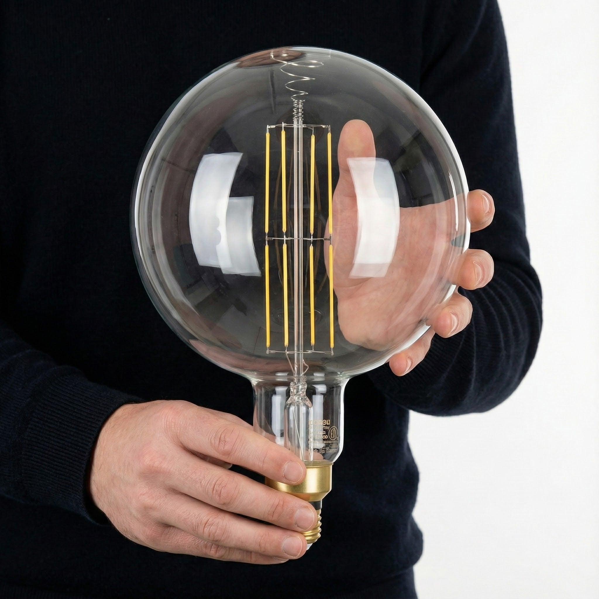 Luxury large decorative bulb with a warm finish