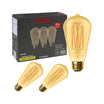 Luxel vintage-style light bulbs with packaging on a white background