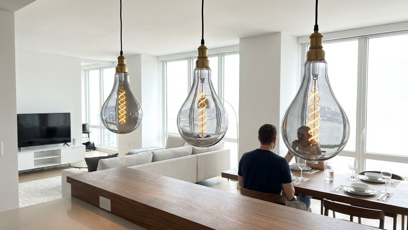 Giant bulb with a decorative cage-style filament