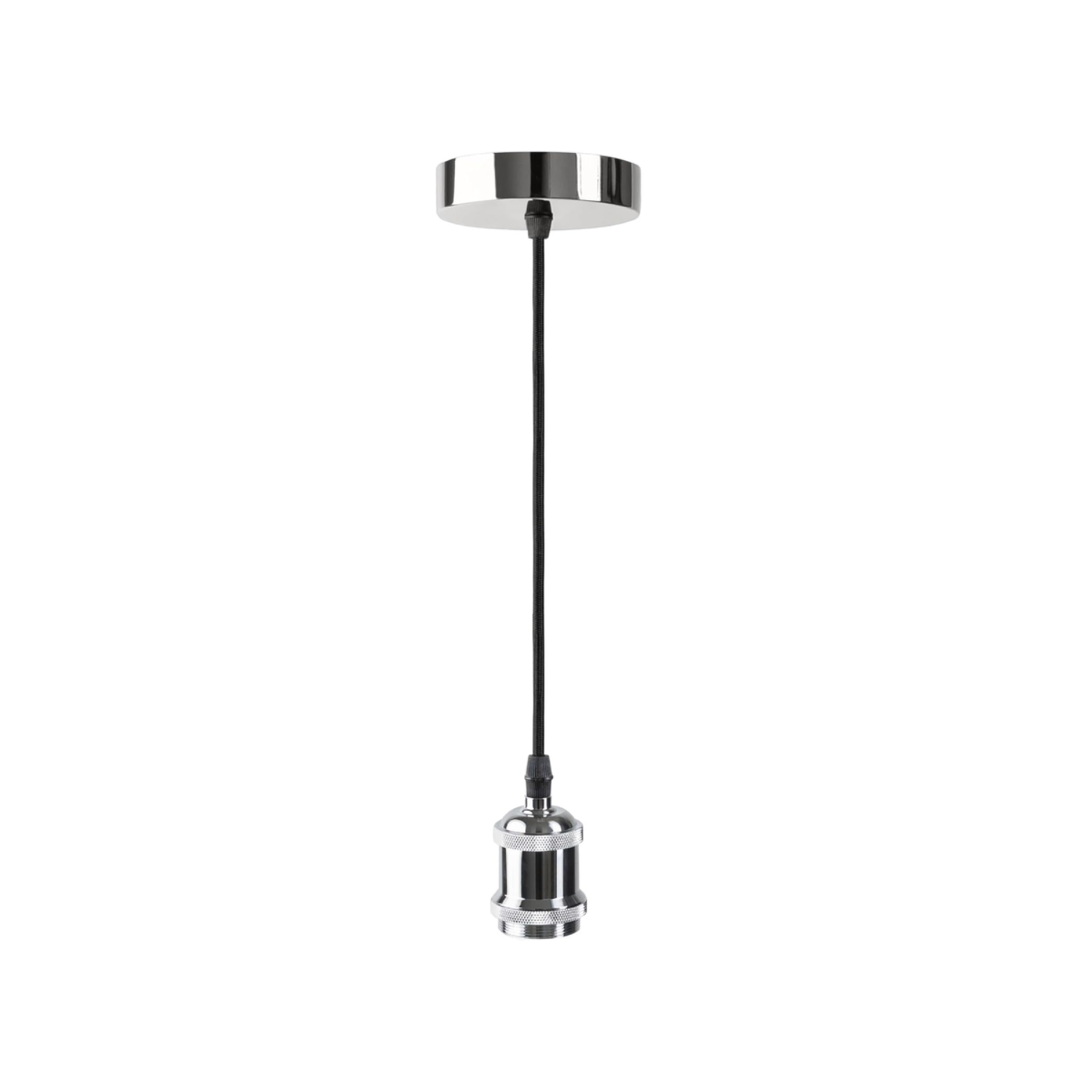 Modern pendant light fixture with adjustable arm on a white background