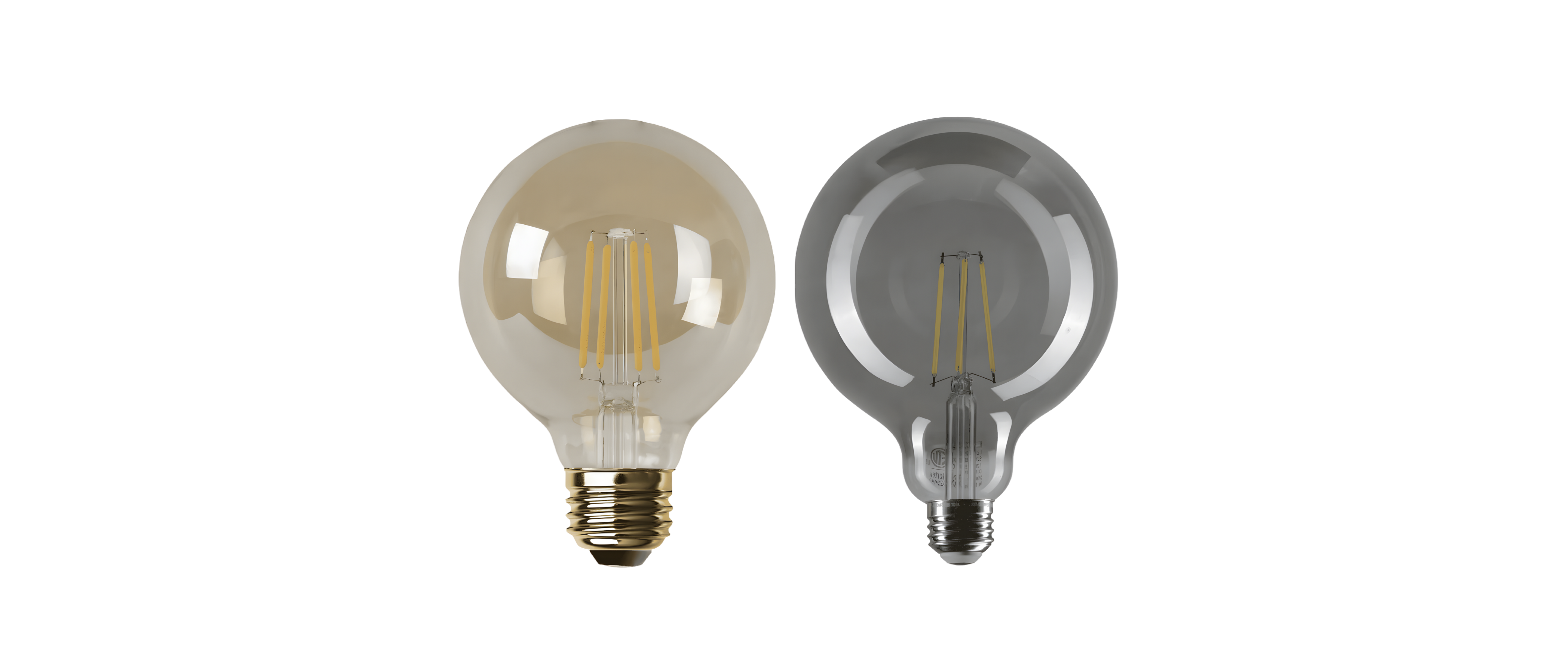 Vintage-style light bulb on a white background. 