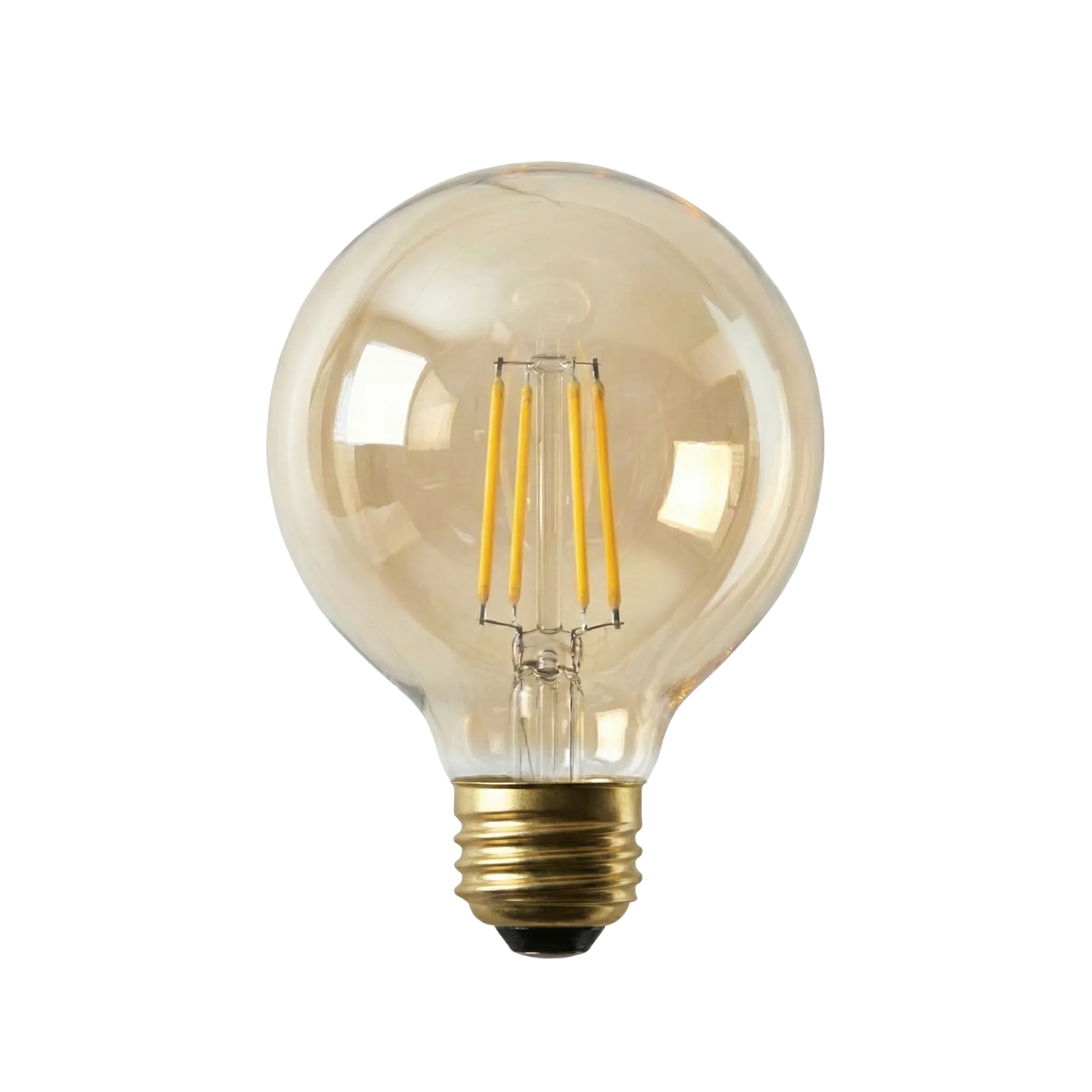 Vintage-style light bulb on a white background