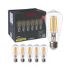 Packaging of Luxel Vintage LED Edison Bulbs ST19/ST64, dimmable 8.8W (75W equivalent), set of 6 with E26 base.