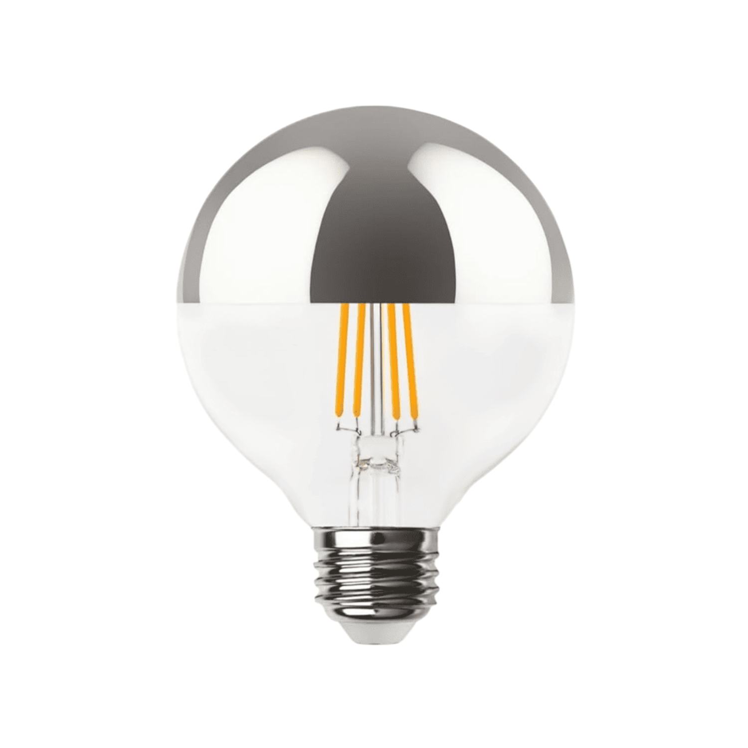 Semi-chrome glass LED Edison bulb 7W 60W equivalent with amber filament