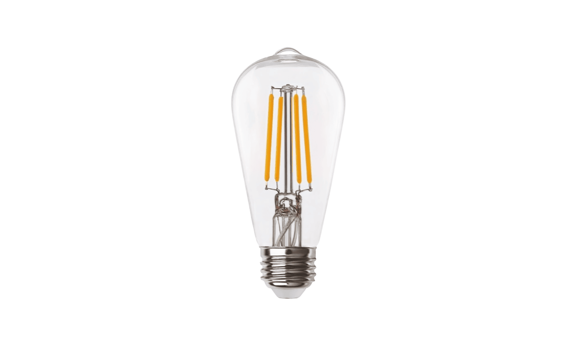 Clear LED light bulb on a white background