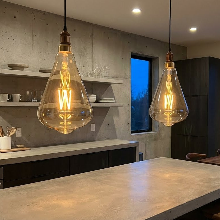 Large decorative bulb offering soft, ambient light