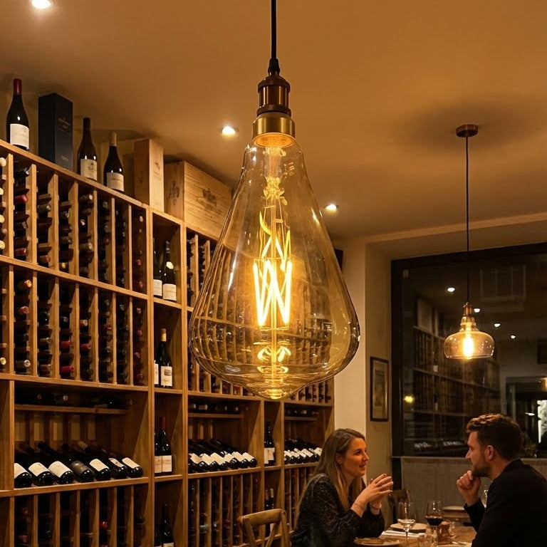 Giant Edison bulb with a visible vintage-style LED coil