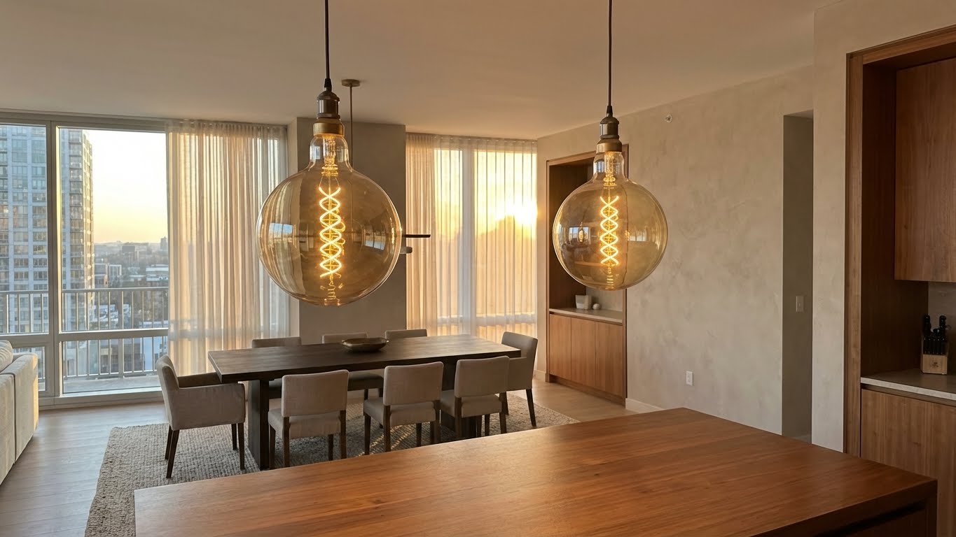 Retro-modern giant bulb for stylish interiors